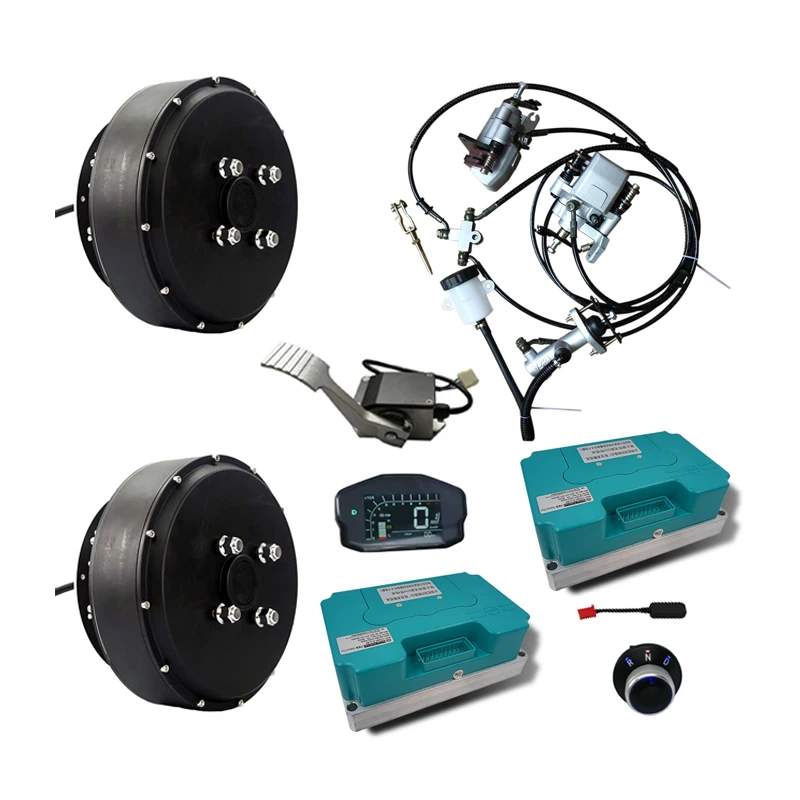 Dual QS205 3000w V3 E-Car Hub Motor Conversion Kit with Fardriver Controller ND72530/72680 with Bluetooth