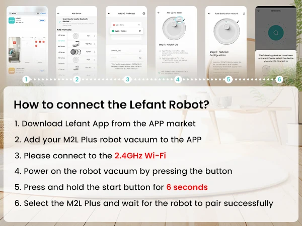 Lefant M2L Plus Roboter-Staubsauger und Wischmopp, 190 ° PSD-Hindernisvermeidung, 6000Pa Saugkraft, 45 Tage Akkulaufzeit, Mehrgeschossige Kartierung – Detail 15