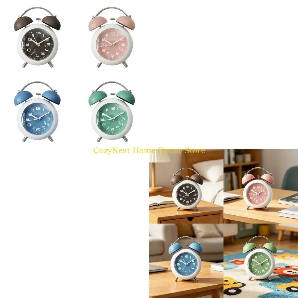 92MF Battery Alarm Clock for Heavy Sleepers Table Clock Analog Clock with Light