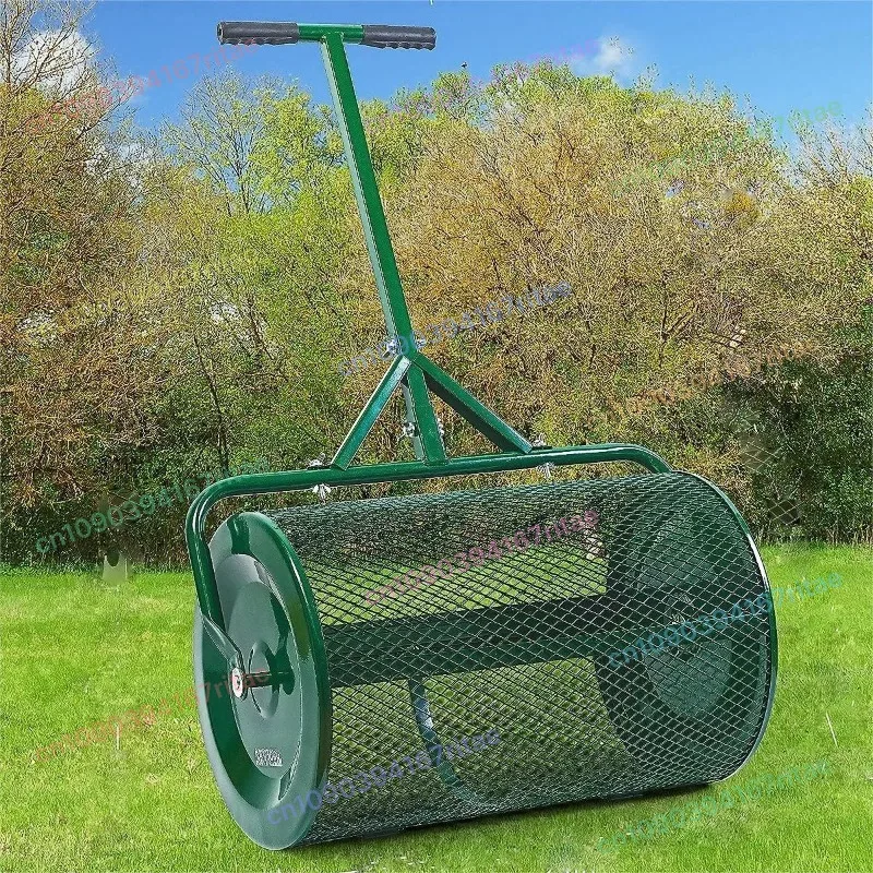 

Роликовый разбрасыватель торфского мха для посадки, посева, прочный легкий разбрасыватель металлической сетки для газона