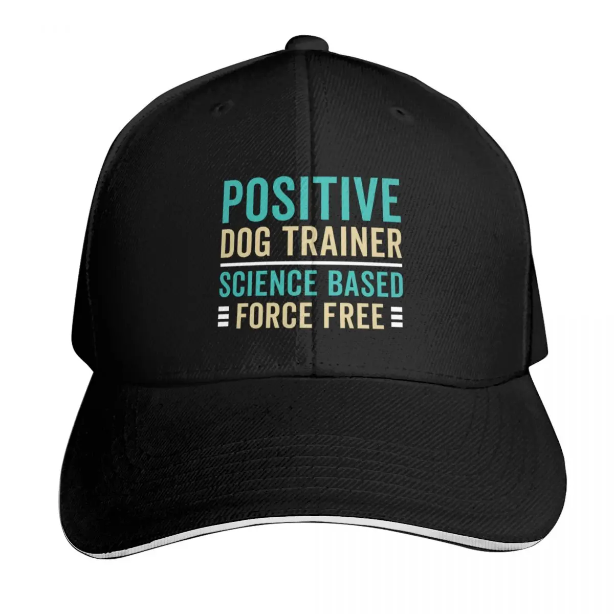 Positive Dog Trainer Science Based, Force Free Text Design Baseball Cap Men Women Casual Summer Sport Sun Cap
