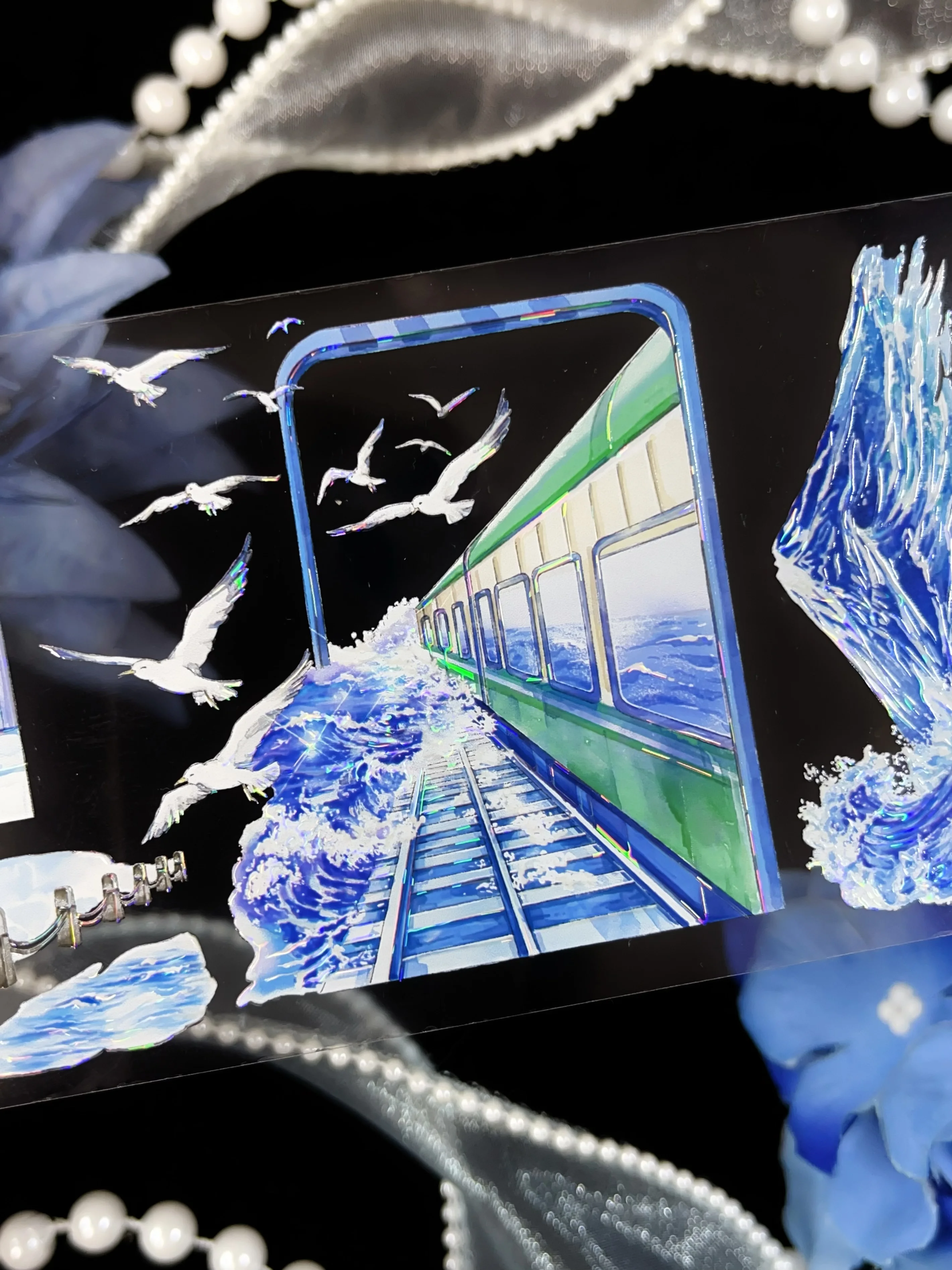 

Dreaming Of The Journey At Sea Shiny Shell PET Tapes Craft Supplies DIY Scrapbooking Card Making Decorative Plan Sticker