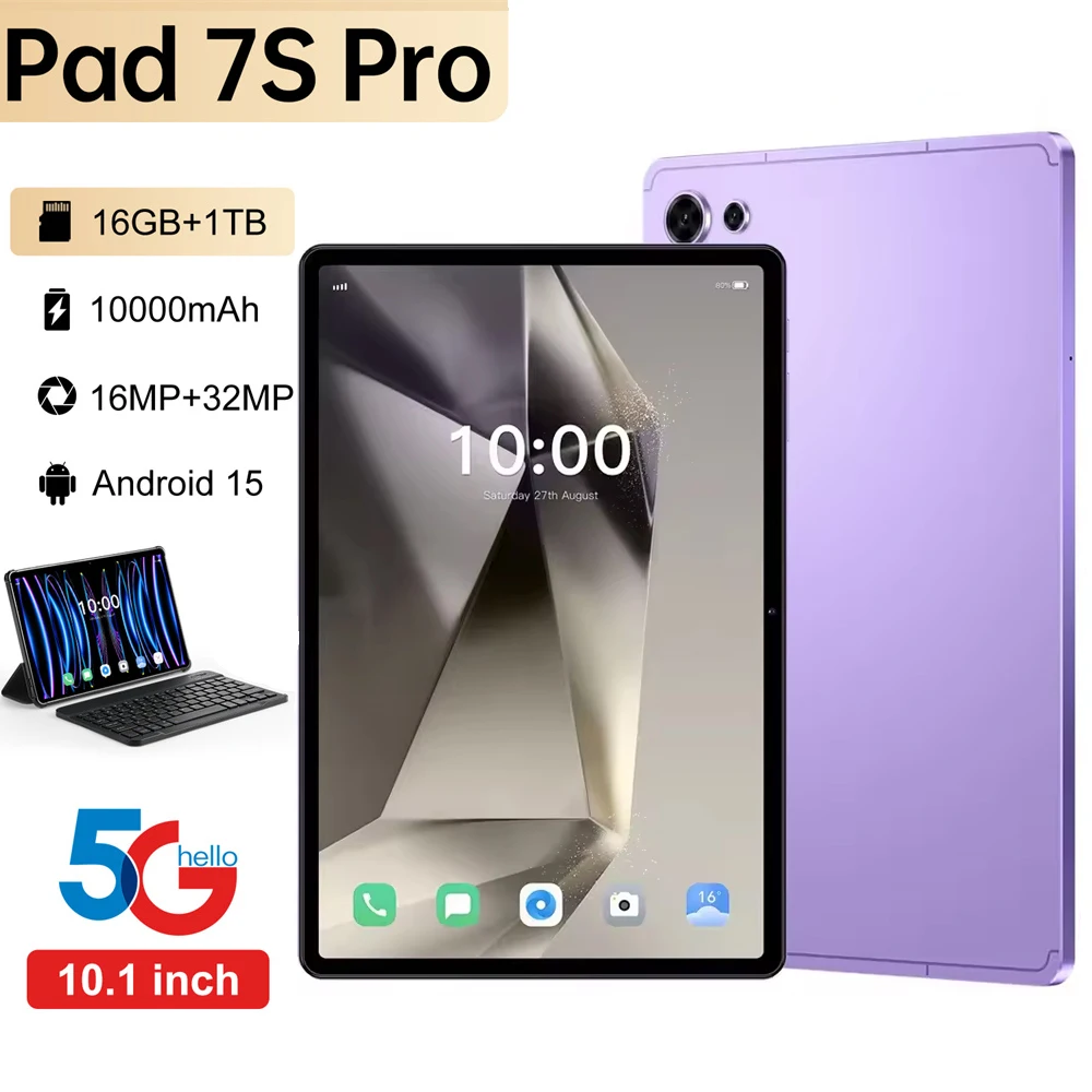 

Оригинальный планшет Tab Pad 7s pro 10 дюймов, Android 15, планшетный ПК Global Snapdragon 8 Gen3, 22 ГБ + 2 ТБ, 10000 мАч, 5G, детский планшет с двумя SIM-картами