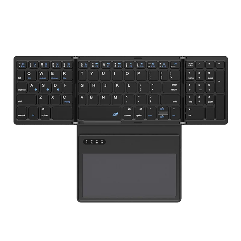 Foldable Bluetooth Wireless Keyboard with Touchpad Ultra Slim Pocket Folding Keyboard for IOS,Android,Windows PC Tablet