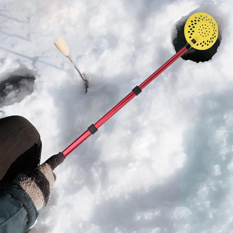 Colher de pesca no gelo de inverno, colher de gelo extensível, confortável, equipamento de pesca no gelo, colher de pesca no gelo para amigos da família