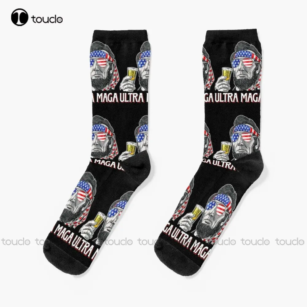 Ultra-Maga Ultra Maga Drinking Socks Funny Socks For Women Personalized Custom Unisex Adult Teen Youth Socks Custom Gift Casual