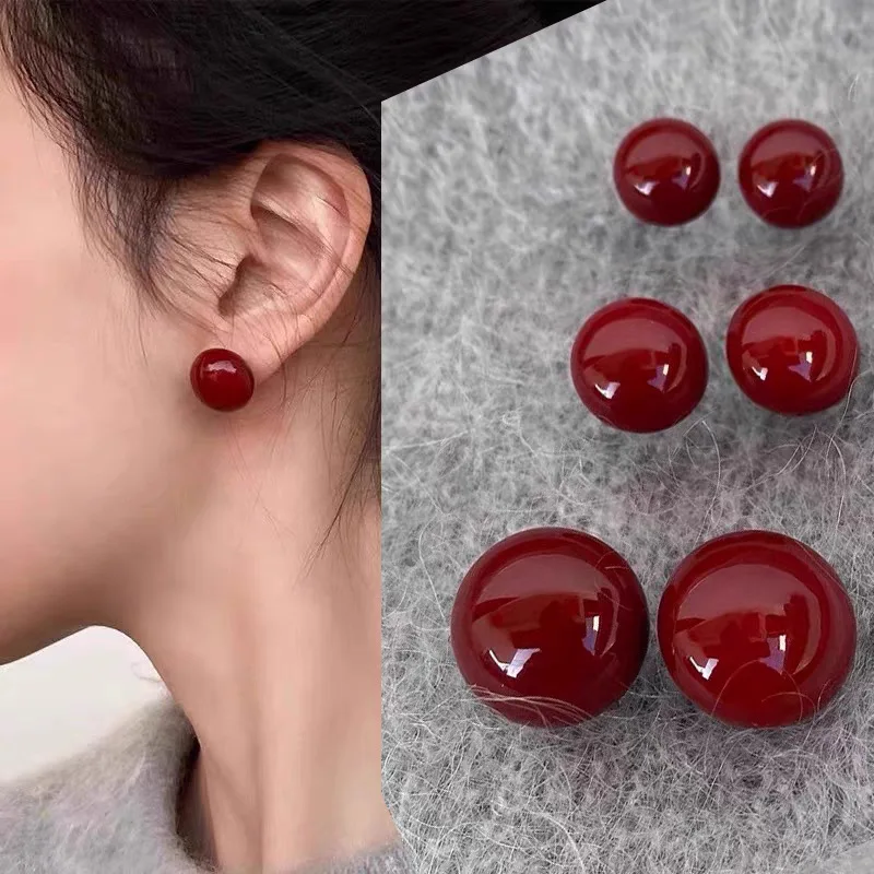 Pearl Stud Earrings Gift for Her S925 Silver Pink Lustre Pearl Earrings Elegant Minimalist Daily Wear Women Jewelry