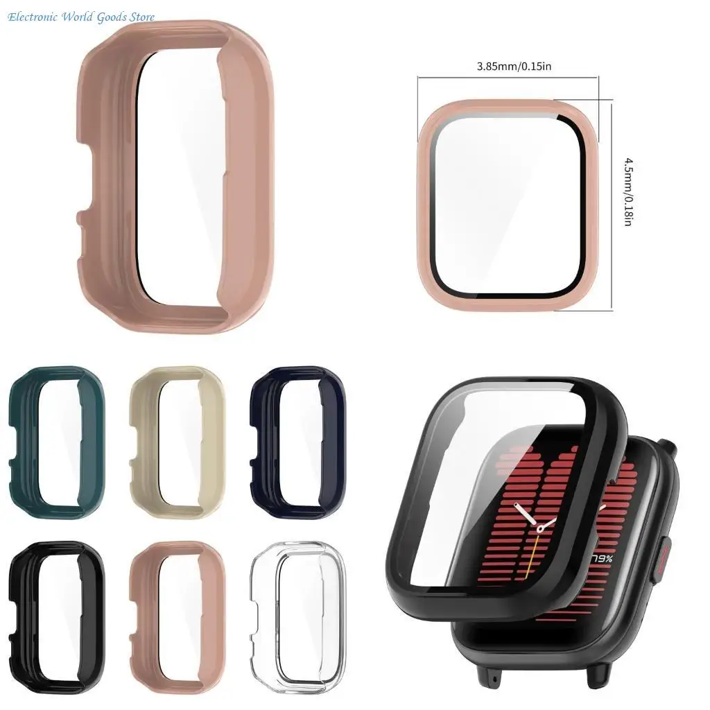A3PD Fashionable PC+Glass Cover Sleek Protective Cover Versatile Cover Case for Active Smartwatch Prevents Dust & Scratches