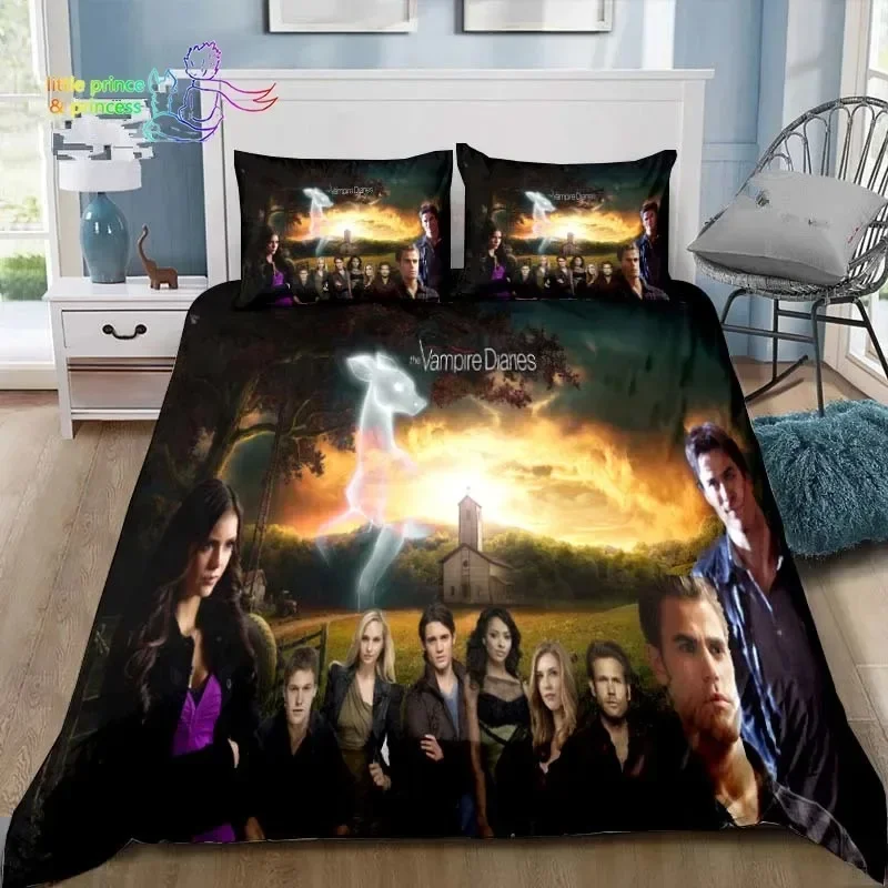 The Vampire Diaries Comfortable Duvet Quilt Cover Pillowcase Bedding Set Children Bedroom Decoration Home Textile