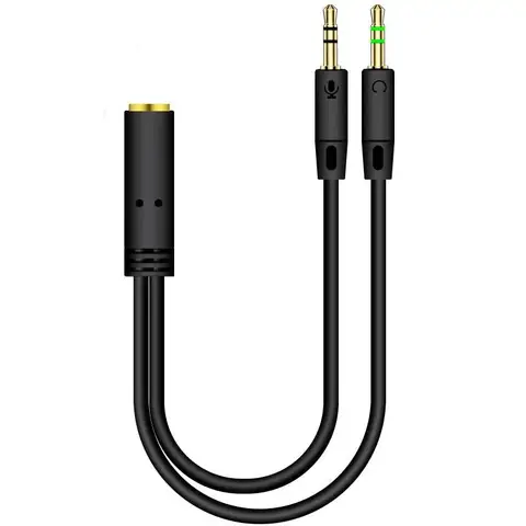 Y-splitterkabel 3,5 mm 2 i 1 hane till hona AUX-ljudkabel MP3 MP4 stereokontaktadapter för headset hörlurar dator 6 best sales jack-splitter - №6
