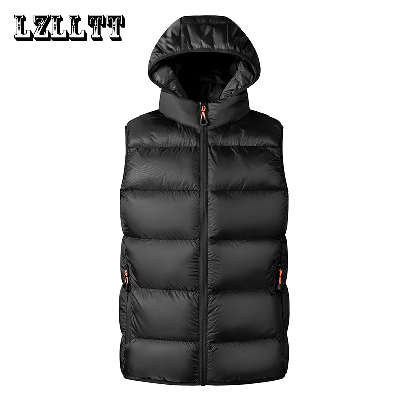 Men Autumn Thicken Cotton Sleeveless Vests Jacket Coat Mens Winter Warm Detachable Hat Outwear Waistcoat Hooded Vest Jacket Male