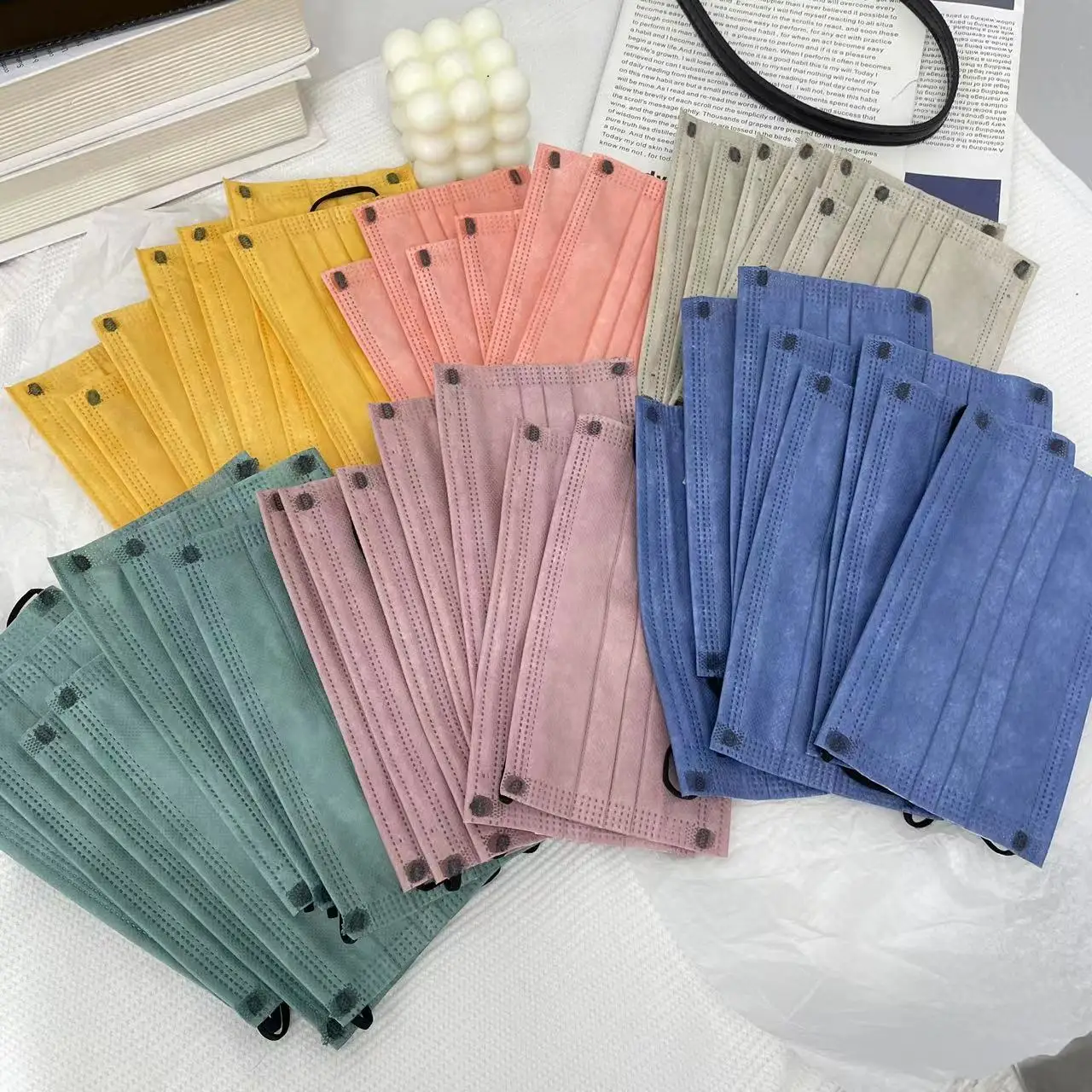 200Pcs 4-Layer Protective Disposable Masks - Breathable and Comfortable, Adjustable Ear Loops and Snugly Fitting Nose Pads, Perfect for Outdoor Activities, Home, Commuting, Office, School, Unisex and High Aesthetic App