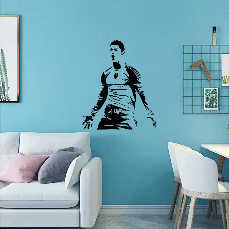 

Football Cristiano Ronaldo Vinyl Wall Sticker Soccer Athlete Home Decor Wall Decals Art Mural For Kis Room Bedroom Decor #506