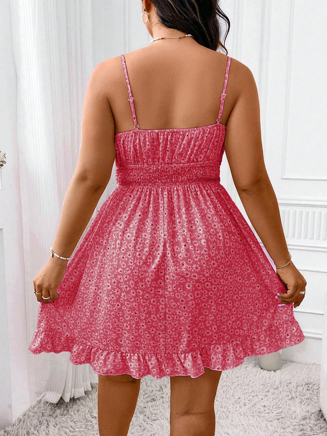 فستان ماكسي مطبوع بمقاس كبير للسيدات، تنورة كاجوال نصف طول، متعددة الاستخدامات، بدون كي، ملابس خارجية أنيقة #6