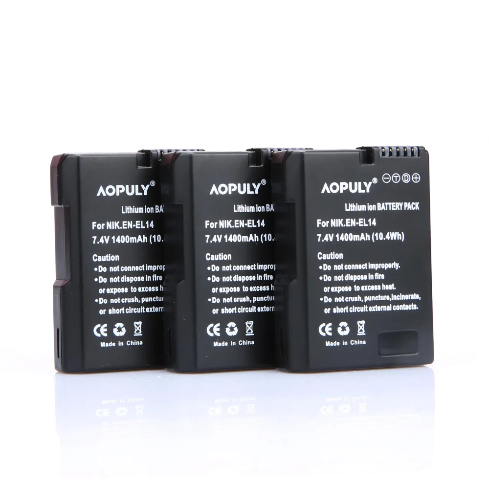 

3 шт. EN-EL14 ENEL14 EN EL14 1400 мАч аккумулятор для Nikon D90 D300 D5300 D5200 D5100 D3300 D3200 D3100 для COOLPIX P7100 P7200 P7700