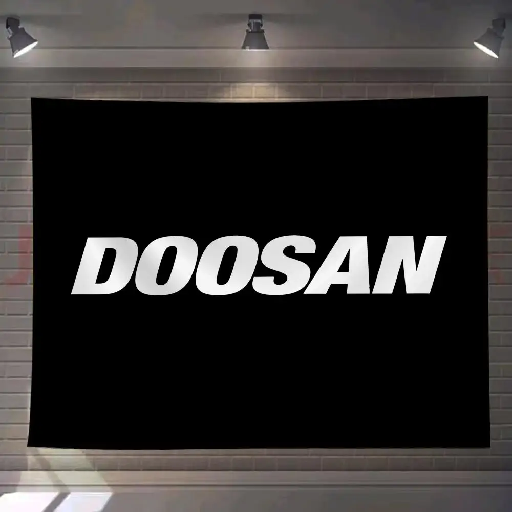 

D-Doosan GroupS Logo Tapestry Custom Living Bedroom Party Dormitory Interior Wall Bohemian Decoration Attached Clip