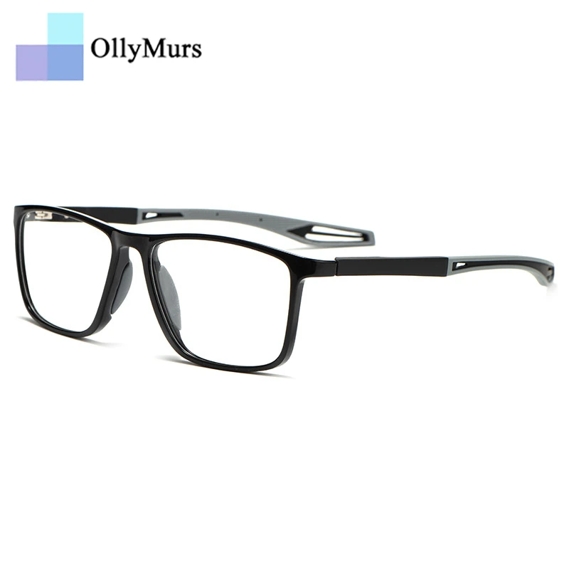 OLLYMURS Ultra-light Non-slip Flexible Square Basketball Myopia Optical Prescription Sports Glasses Frame Men And Women TR1019R