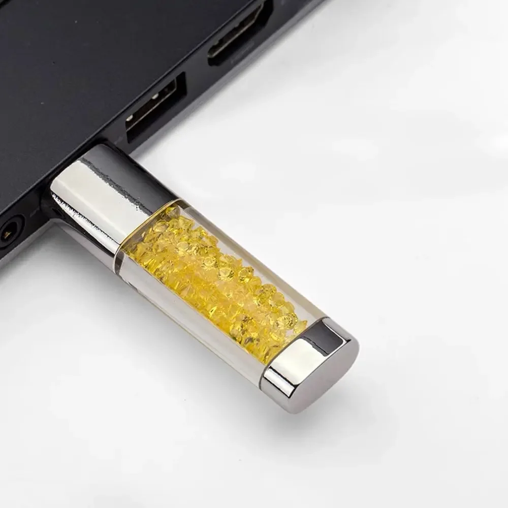 Creative Crystal&LED Light Pendrive 2.0 USB Flash Pen Drive 128mb 4gb 8gb Memory Stick 16gb 32gb Wedding Gift 128GB Memory Card