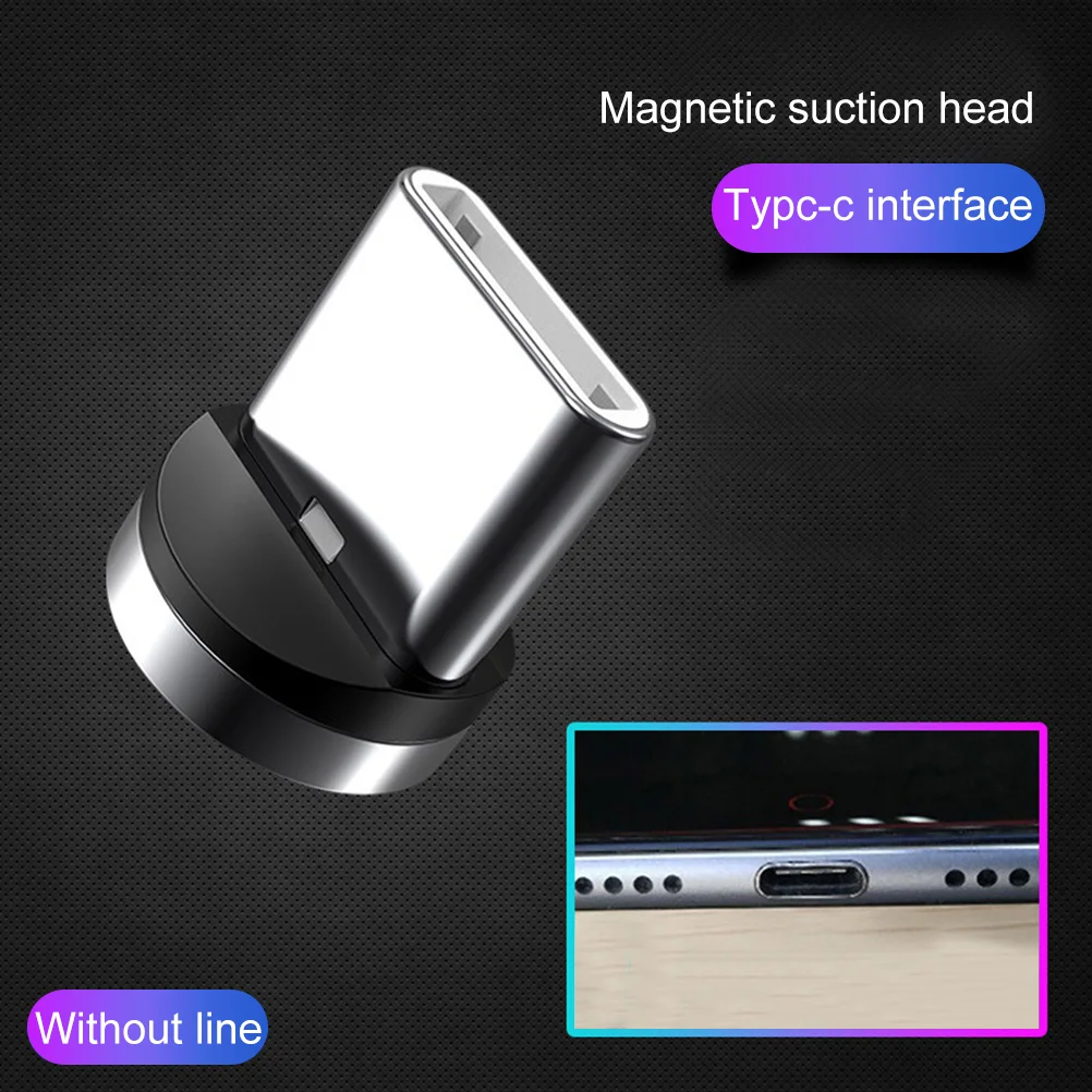 9 Pcs Magnet Magnetic Charging Cable Phone Accessories Rotating Adapter Tip Type Connector Silver