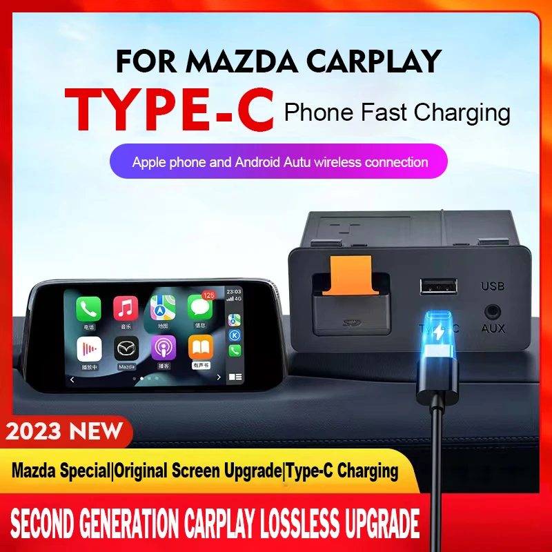 RWD Type-c Apple CarPlay Android Auto Wireless connection Bluetooth WIFI For Mazda 2 3 6 CX30 CX5 CX8 CX9 MX5 TK78669U0C Kit