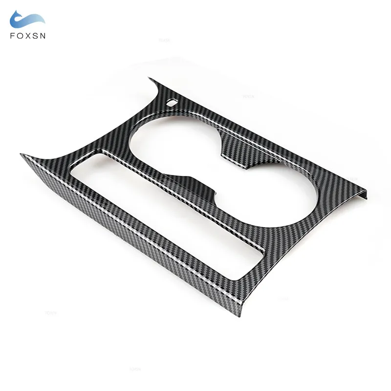 LHD For Audi A3 8Y 2019 2020 2021 Interior Center Console Water Cup Holder Frame Cover Car Accessories Carbon Texture Trim