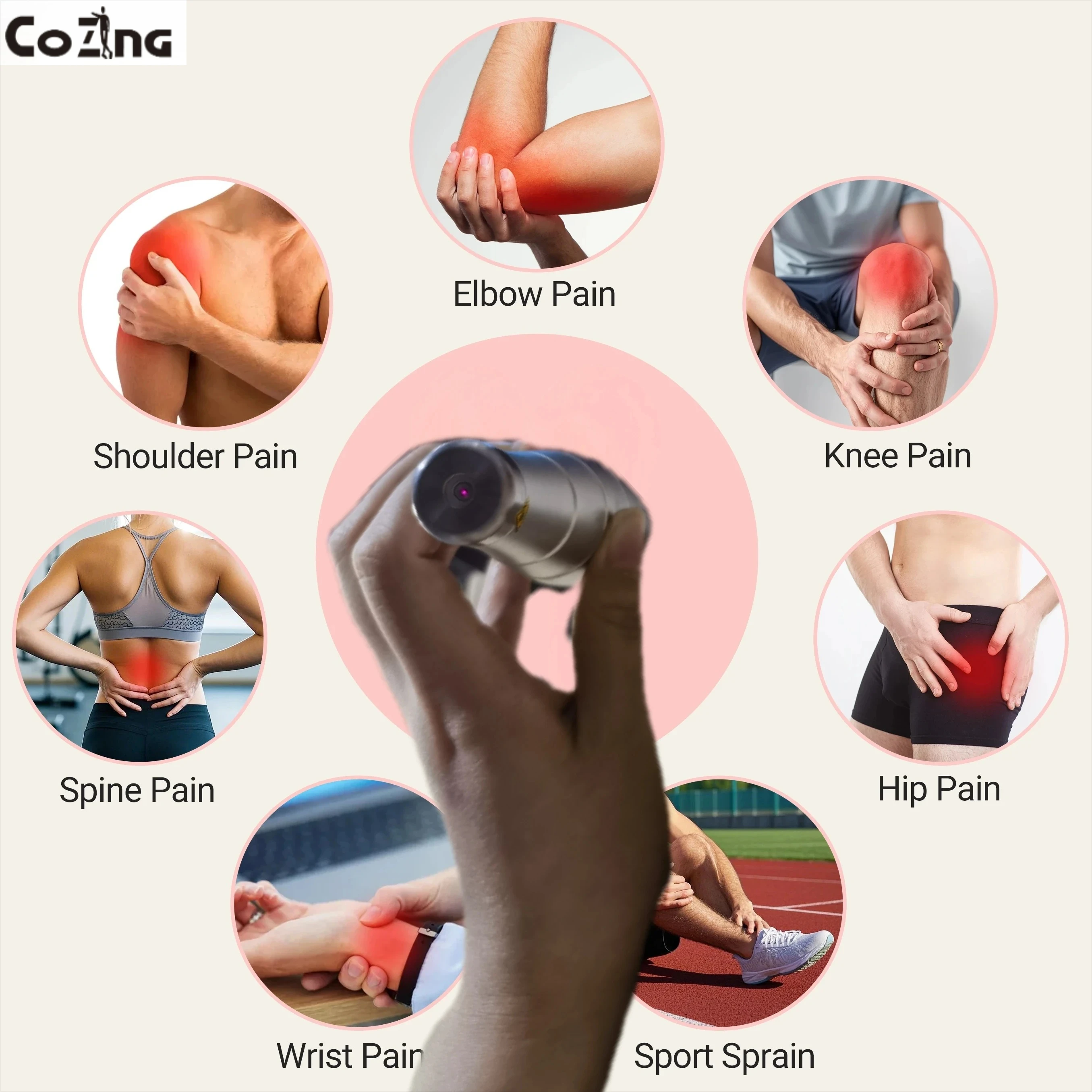 Laser Light Therapy Apparatus for Healing Period Cramps Pulled Muscle Shoulder Pain Physical Therapy Pain Relief Treatment