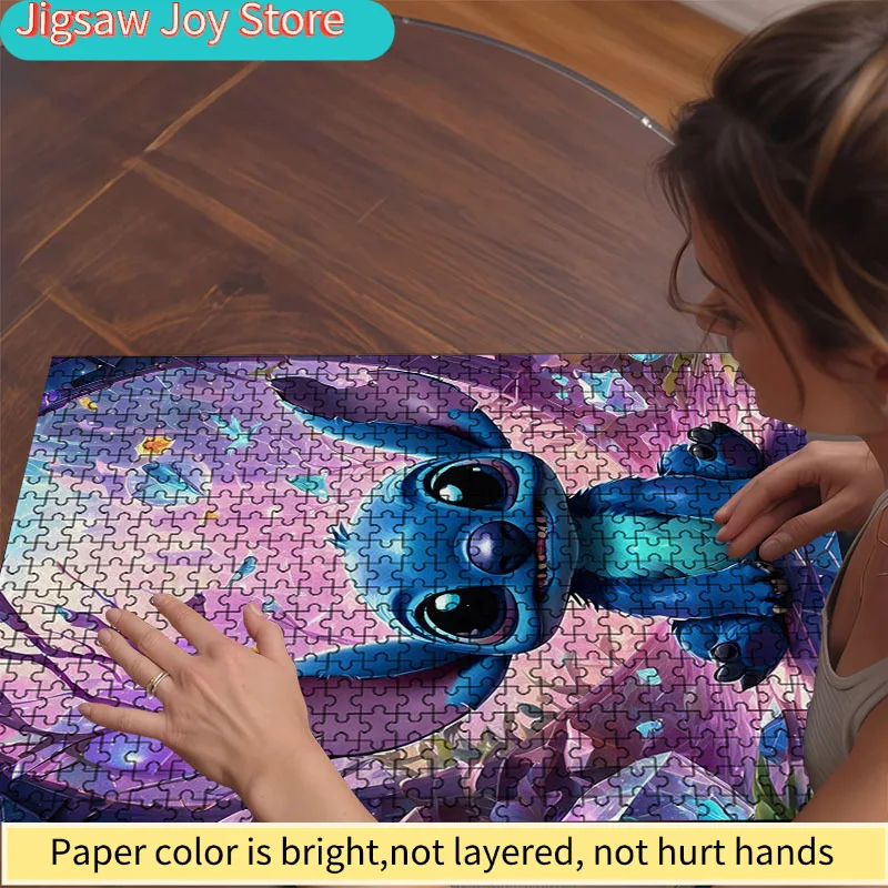 1000-teiliges Buntes Cartoon-Stitch-Puzzle, Familieninteraktion & Spaßiges Geschenk, Lebendiges Abstraktes Design, Niedliches Charaktermuster