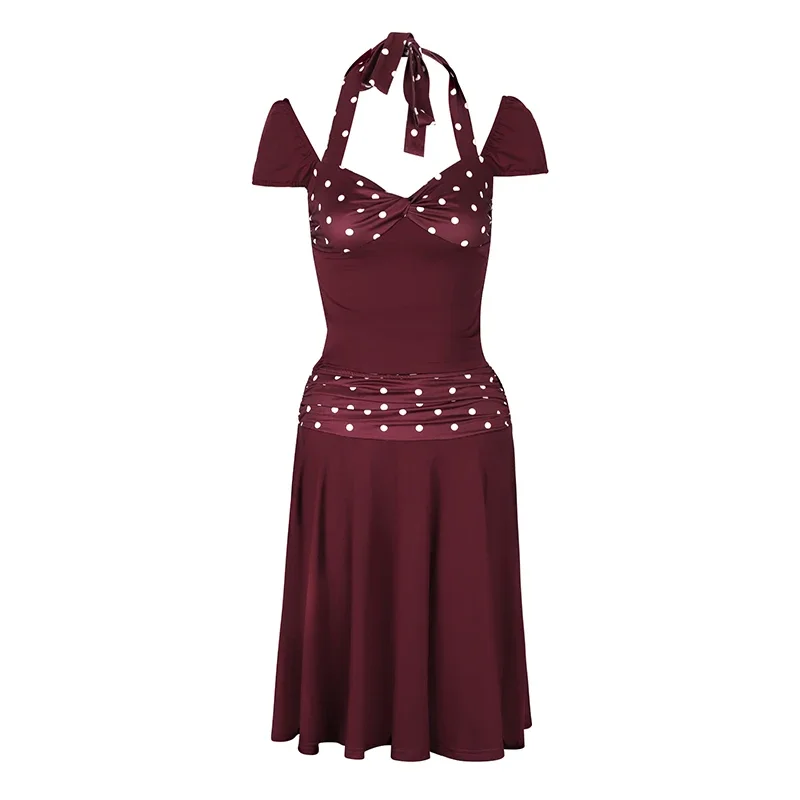 Femmes nouveaux t-shirts jupe noir Sexy 2 pièces été Streetwear mode à pois imprimé décontracté mince élégant dame Club fête vêtements