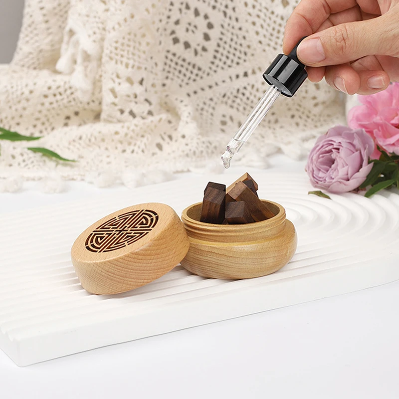 

Vintage Wooden Aroma Diffuser Box - No-Perfume DIY Fragrance Holder, Portable Decor for Living Room, Bedroom, Car & Home