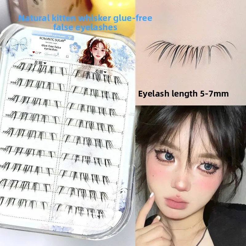 Klebefreie & Aufklebbare Fox-Eye-Wimpern, Natürliche, Wispy, Geschwungene Wimpern ohne Klebstoff, Flügelwimpern für Ober- und Unterwimpern, Künstliche Wimpern – Detail 13