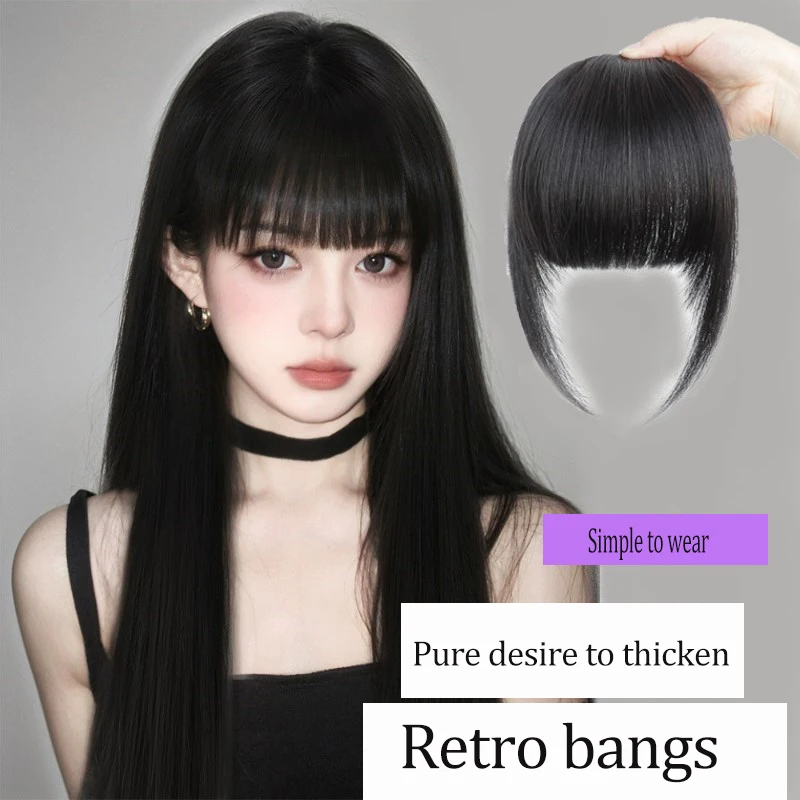 

Natural Bangs Wig for Women Cute Cool Seamless Cartoon Hairline Fake Fringe Hair Extension Piece Easy to Wear And Maintain