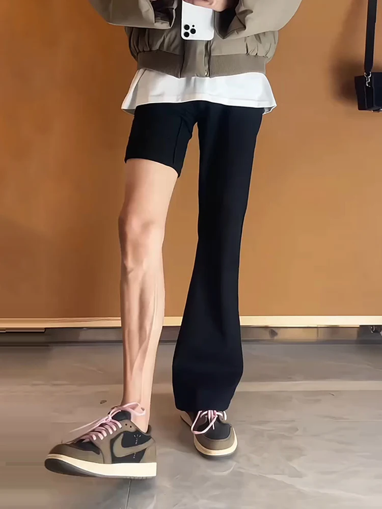 

Bla Fce Lined Cowboy Jeans Men's Slim Fit American Vibe High Street Pants Wide Leg Bootcut Jeans Winter Wear Straight Cut