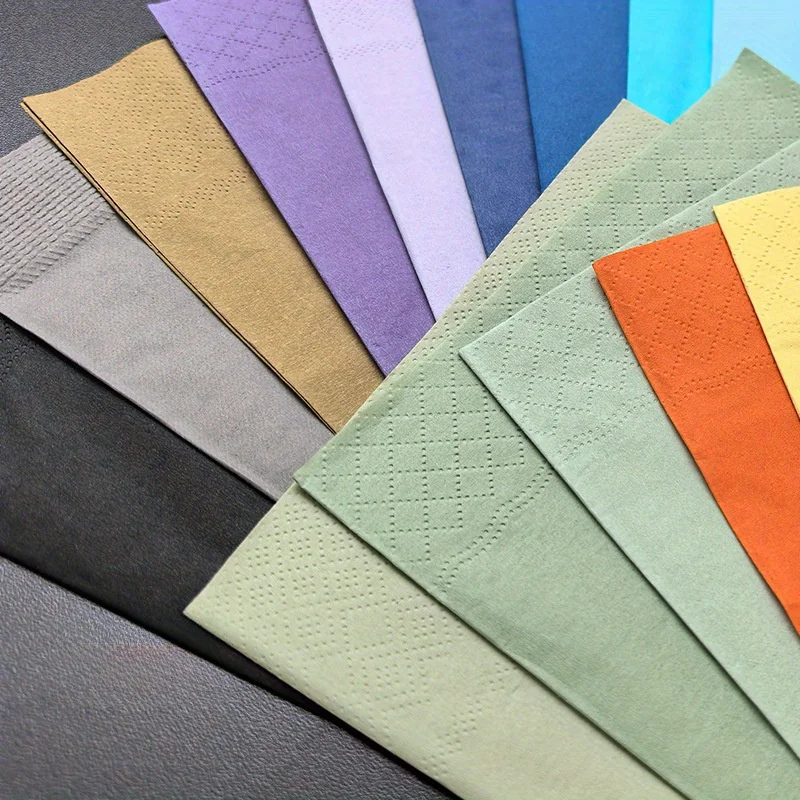 100pcs Colored Napkins Simple Facial Tissues Creative Paper Towels for Party Banquet Shop Colorful Napkin