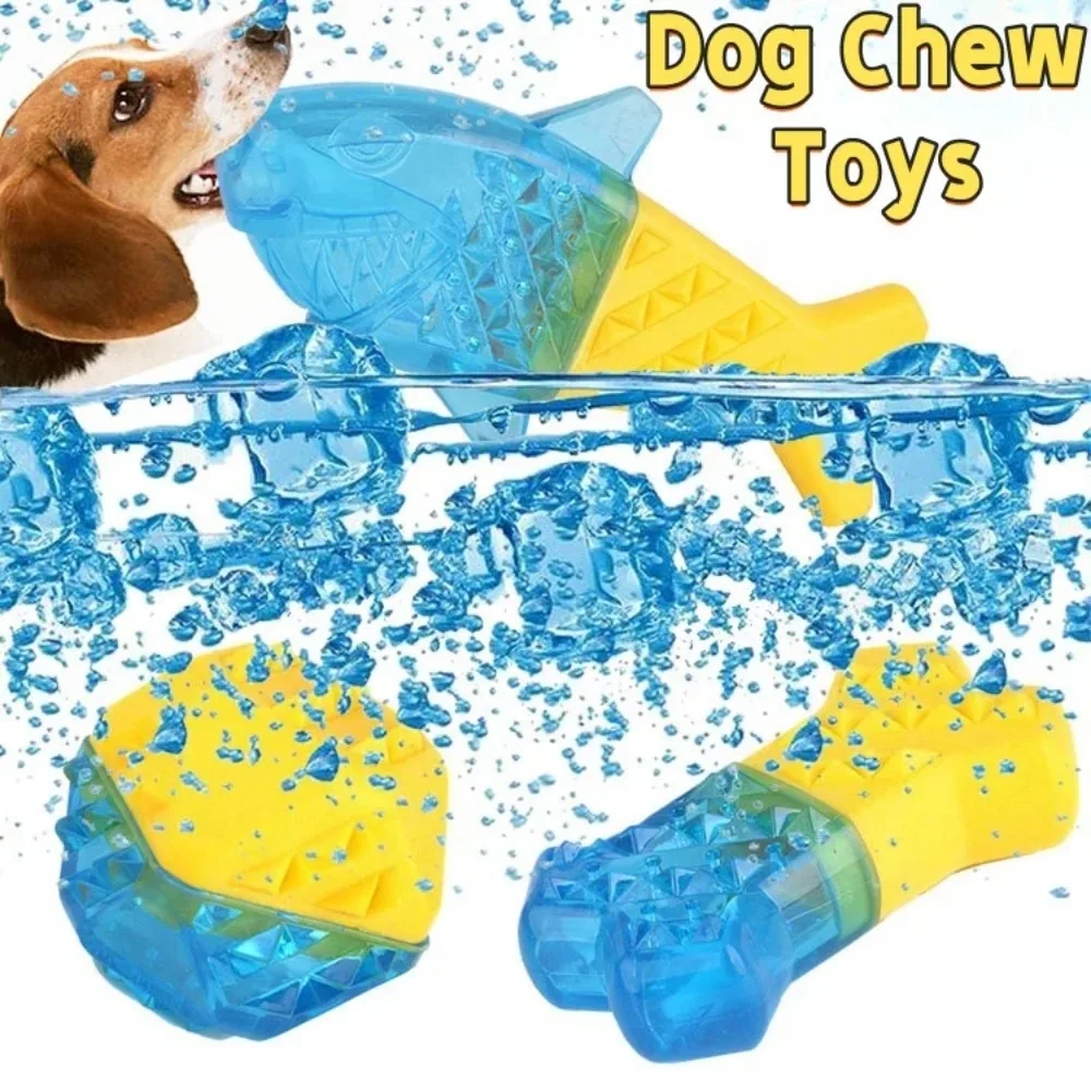 Dog Cooling Chew Toy Reusable Pet Cat Toy Teething Summer Cooling Watermelon Pineapple Lemon Durable Ice Frozen Fruit Shape Toys