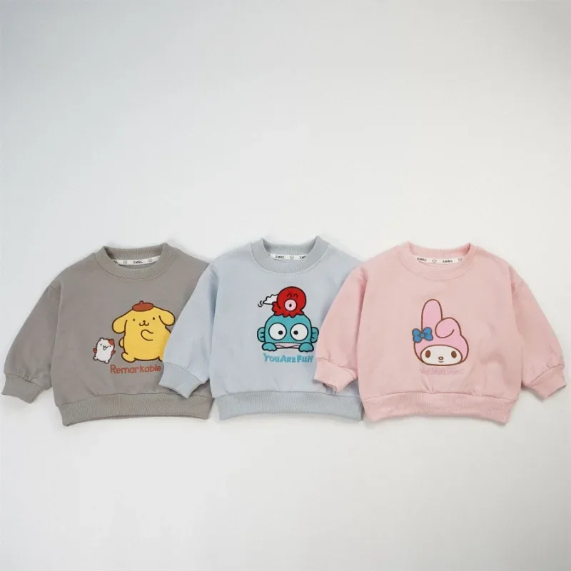 

Hangyodon My Melody Anime Kawaii Sanrio Ins Long Sleeve Hoodie Cute PomPomPurin Children Casual Jacket Shirt Gifts for Kids