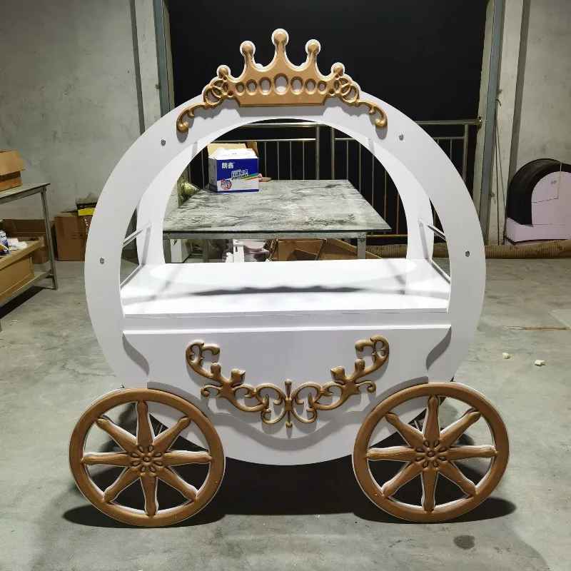 Wedding Party Decoration Candy Cart Movable Flower Cart Dessert Cake Display Frame