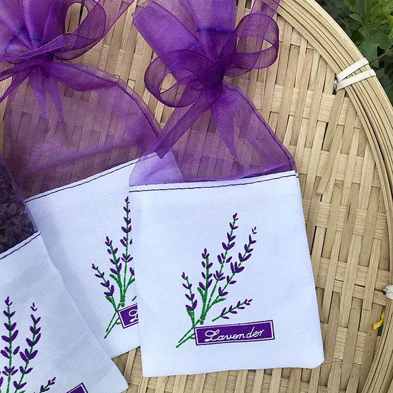 Lavender Sachet Bag Empty Lavender Pouches Dry Flower Storage Aroma Bags Floral Printing Fragrance Sachets for Relaxing Sleeping