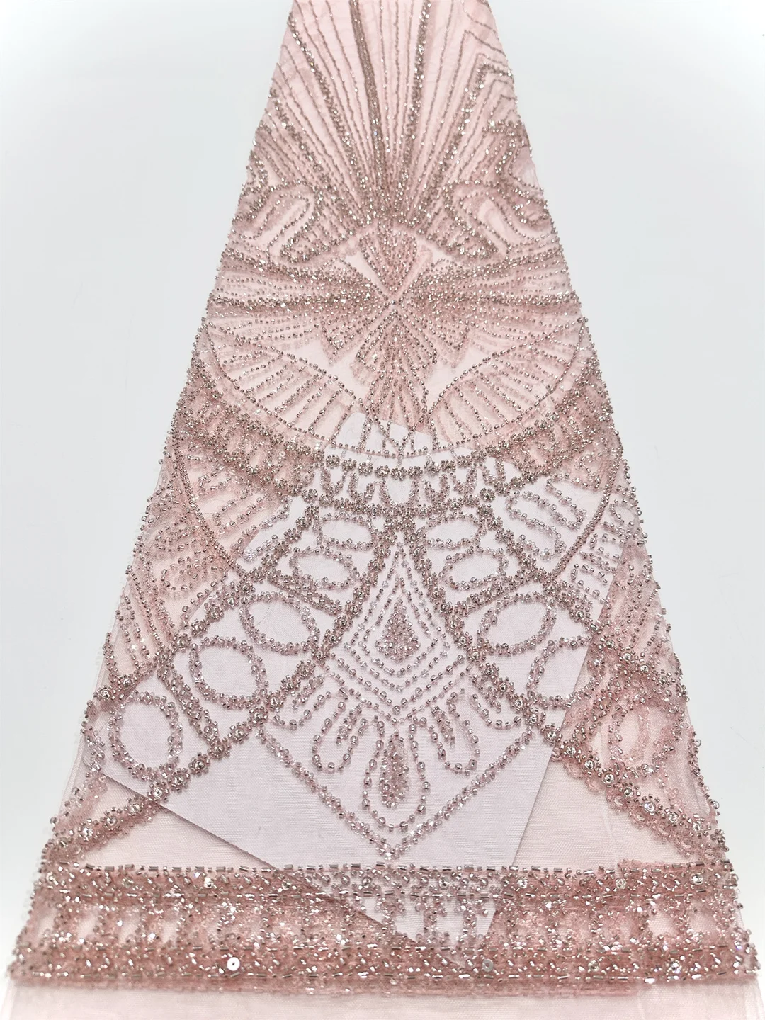 beaded African Lace Fabric 2025 Sequins Tulle Evening Dresses for Women Embroidery French Fashion Mesh Fabrics Cloth Sewing