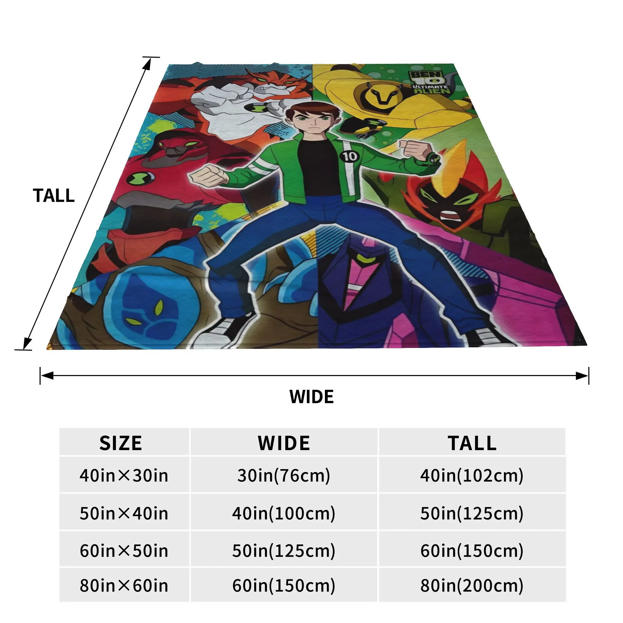 Ben 10 Heroic Journeys بطانية الصوف تكييف الهواء متعددة الوظائف فائقة النعومة رمي البطانيات للسرير غرفة نوم المفرش #5
