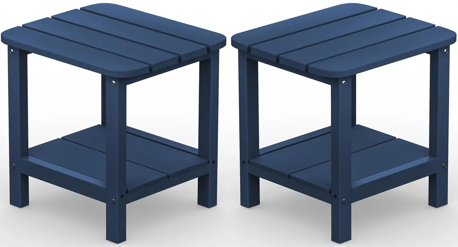 

Синий складной приставной столик, комплект из 2 штук, всепогодный, из полимерной древесины, для патио, сада, балкона, 18 дюймов, на заказ