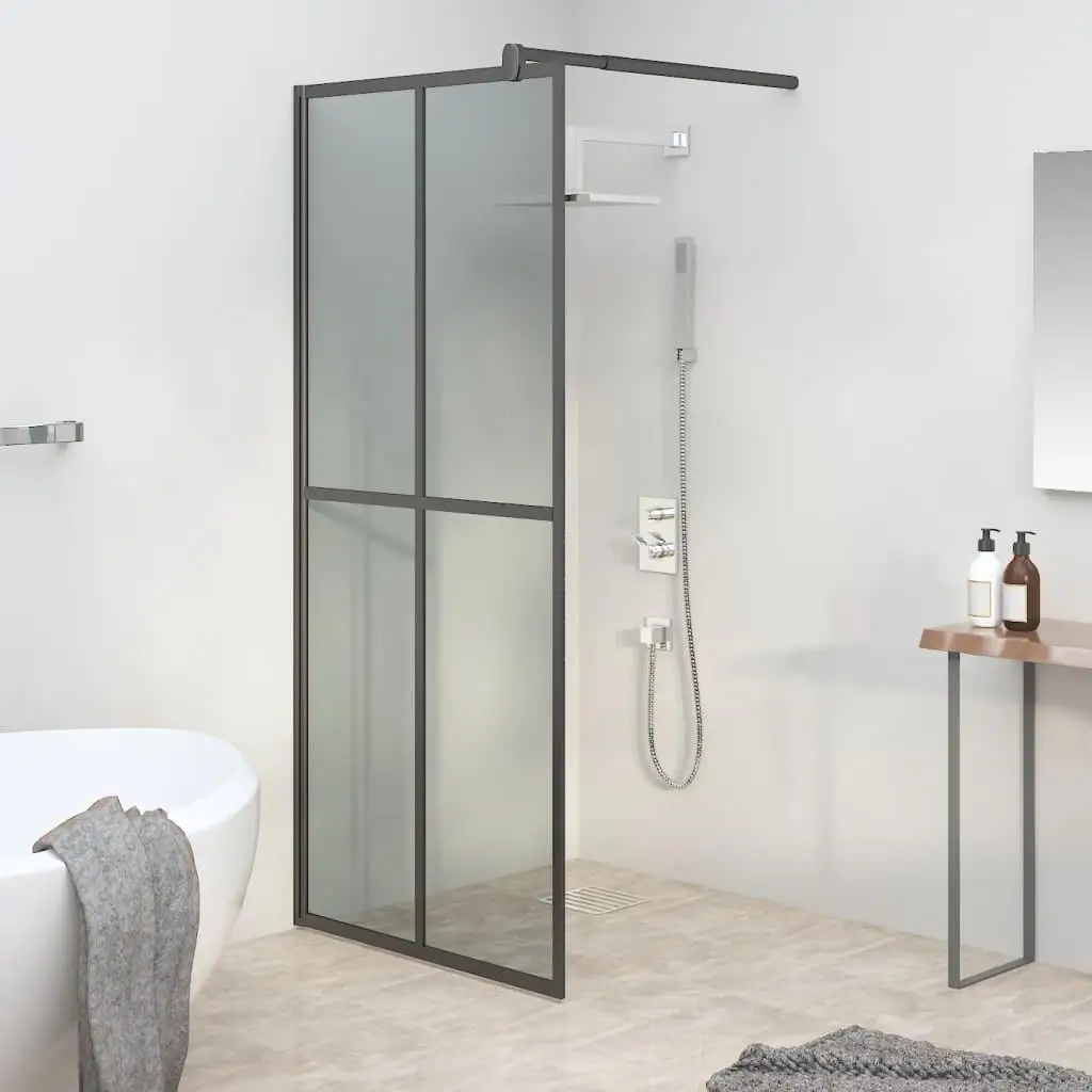 31.5x76.8 Dark Tempered Glass Walk-In Shower Screen - Modern Bathroom Upgrade