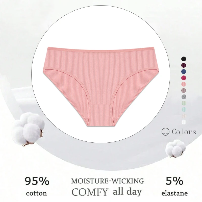 5 pçs calcinha de algodão feminino sexy cintura baixa briefs listrado feminino confortável estiramento lingerie senhoras roupa interior macia