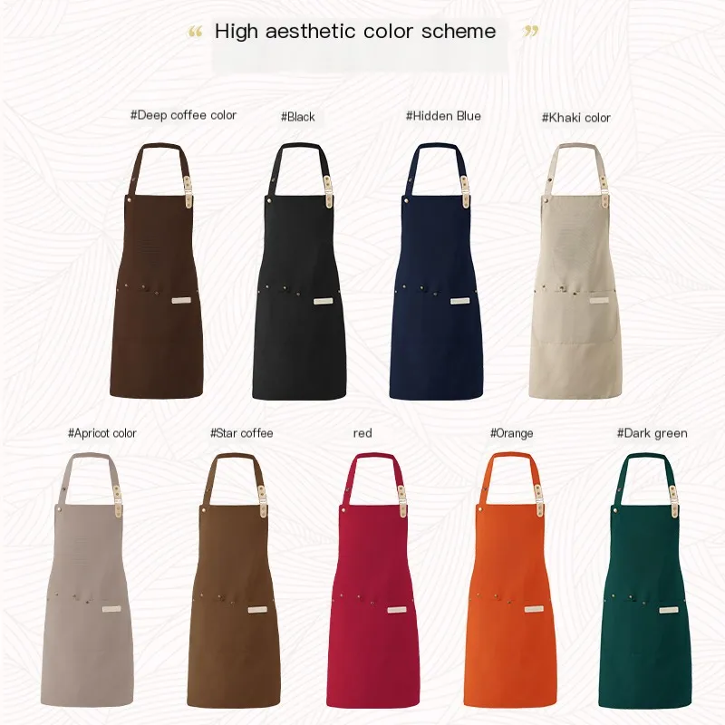 1-teilige Kochschürze, Unisex, wasserdichtes Segeltuch, langlebig, für Restaurant, Hotel, Backen, Schönheitssalon, Nagelkunst, Küche, Kochen – Detail 1