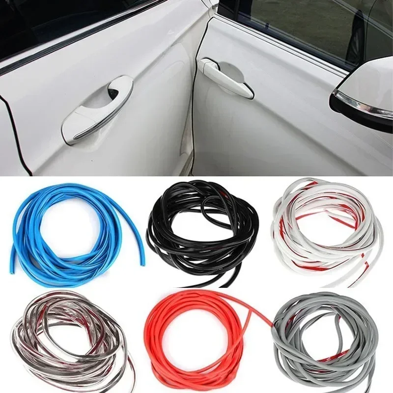 5M Car Door Protector Rubber Edge Protective Strips Side Doors Moldings Adhesive Scratch Protector For Cars Auto Protection