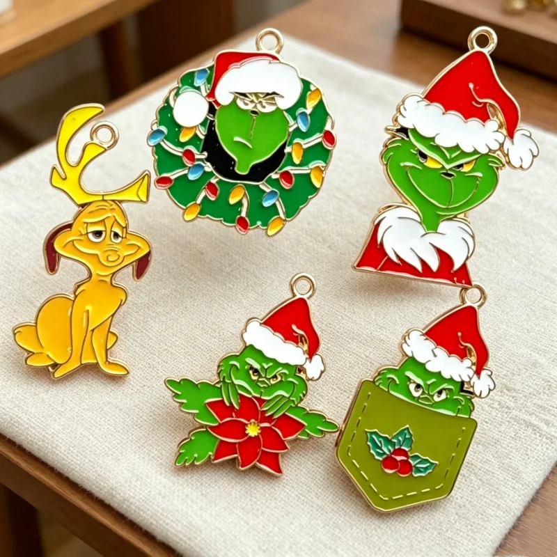Image of 10 Stück Weihnachtliche Niedliche Cartoon-Taschenanhänger Telefonkette Armband Halskette DIY Handgemachtes Zubehör