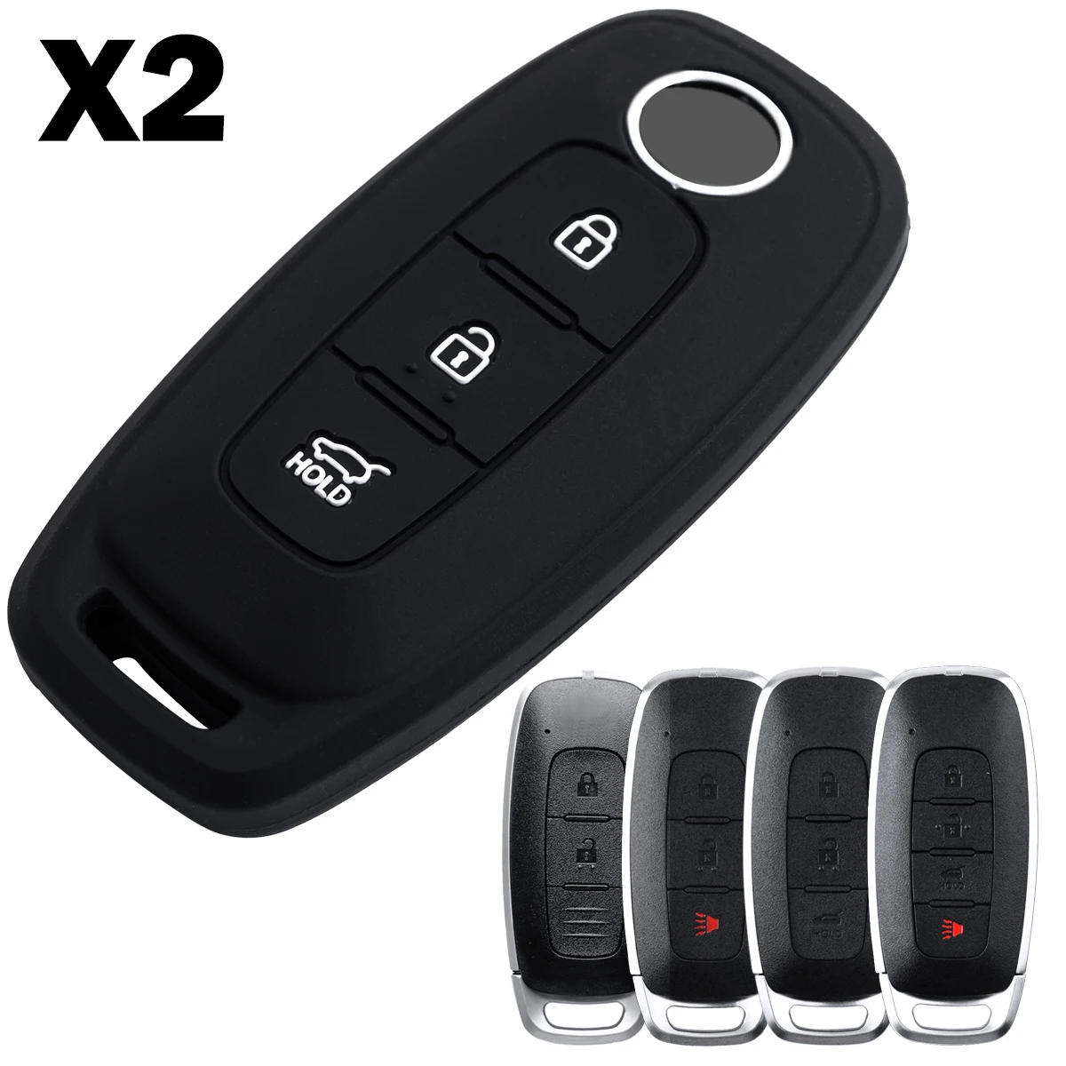 2X Silicone Key Fob…