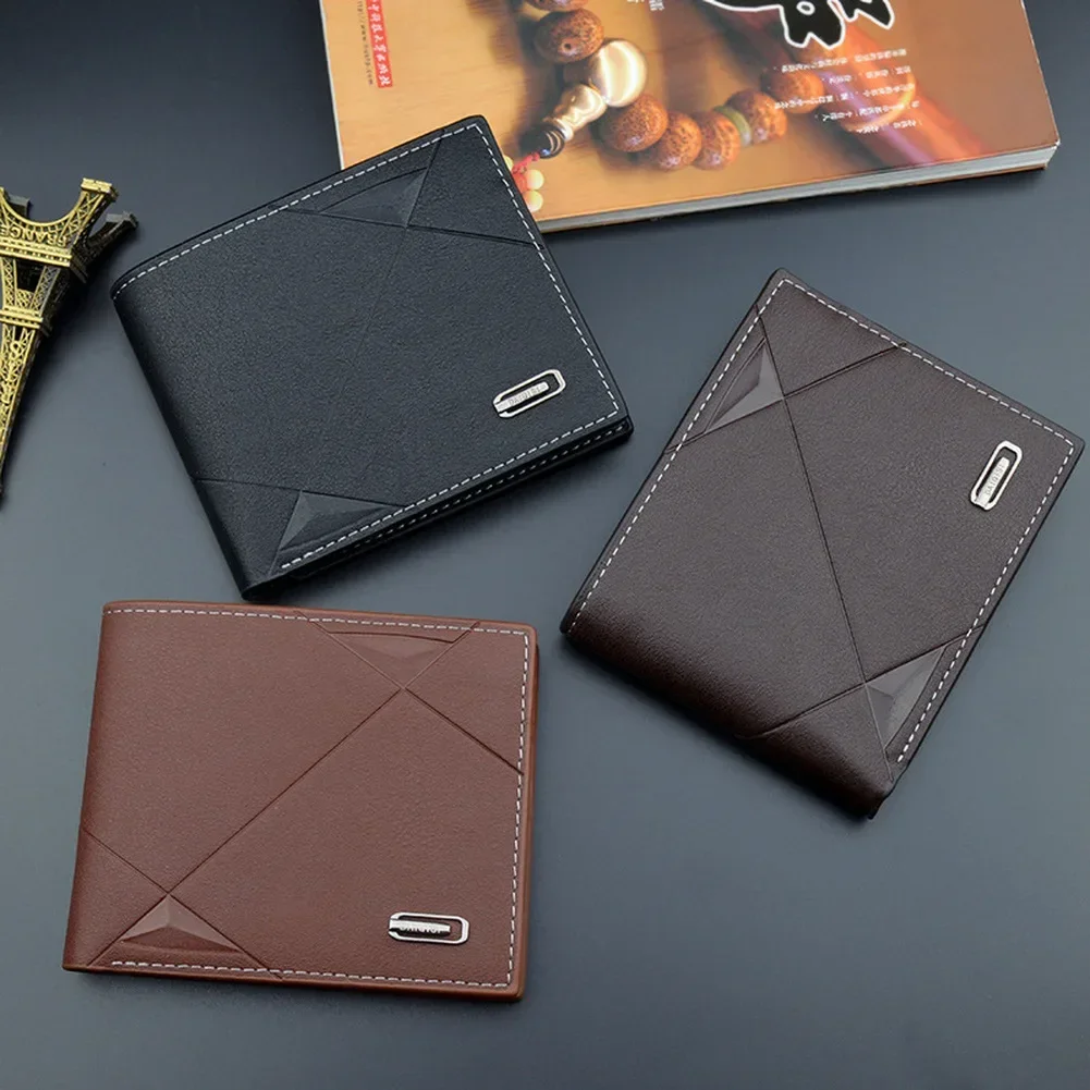 New Men's Wallet Money Bag PU Leather Business Short Wallet Vintage Soft Purse Multi-card Holder Portefeuille Homme Billetera image 2
