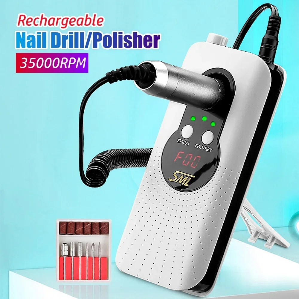 

NEW 35000rpm Nail Drill Machine M6 Portable Rechargeable Pedicure Strong Nail Polishing Electric Machine Manicure Nail Tool