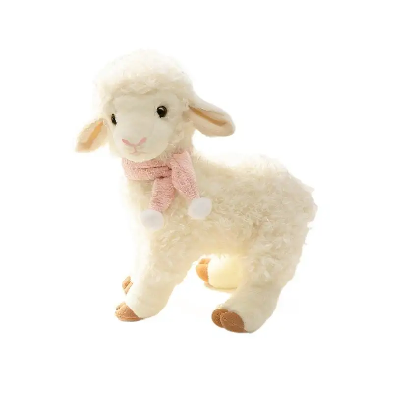 Stuffed Lamb Animal Toy Soft Plush with Bell Sheep Plushies Doll 1Pcs for Eid Mubarak Party Decoration - view 5