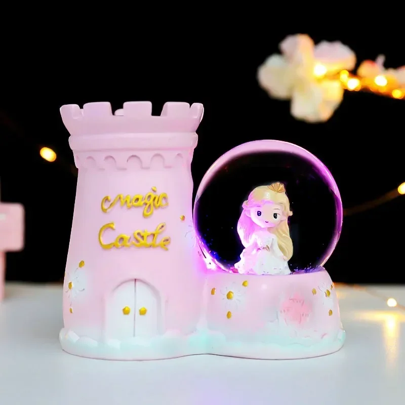 Dream Castle Princess Creative Crystal Ball Pen Holder Student Gifts Figure Children's Toys Decorations